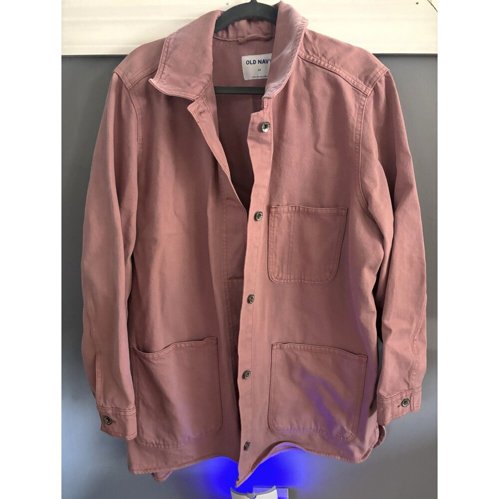 Old Navy Women’s Plus 2X Pink Button-Front Collared Jacket w/ Pockets